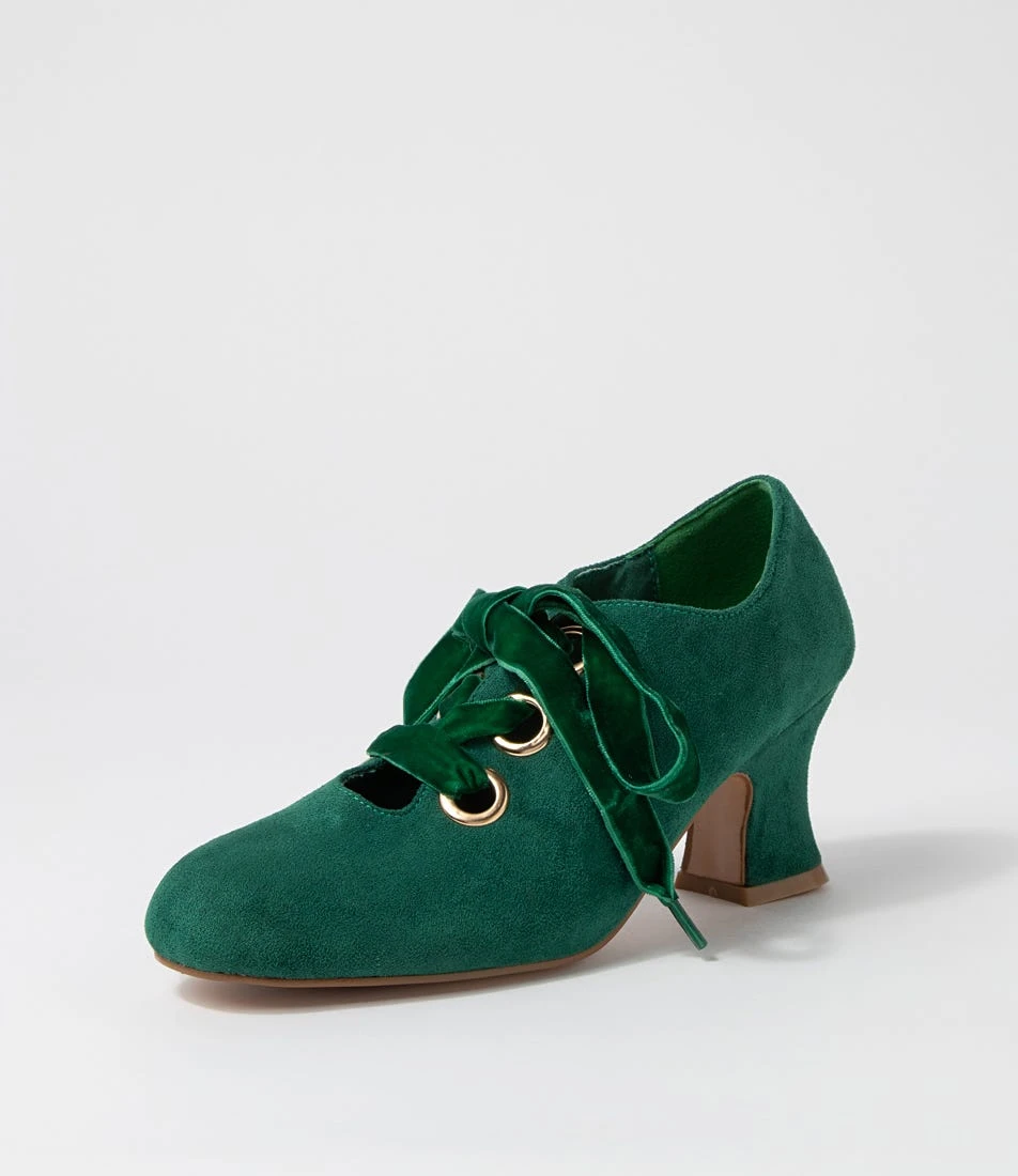 Yalanda Emerald Microsuede Heels 4 Yalanda Emerald Microsuede Heels - Image 2