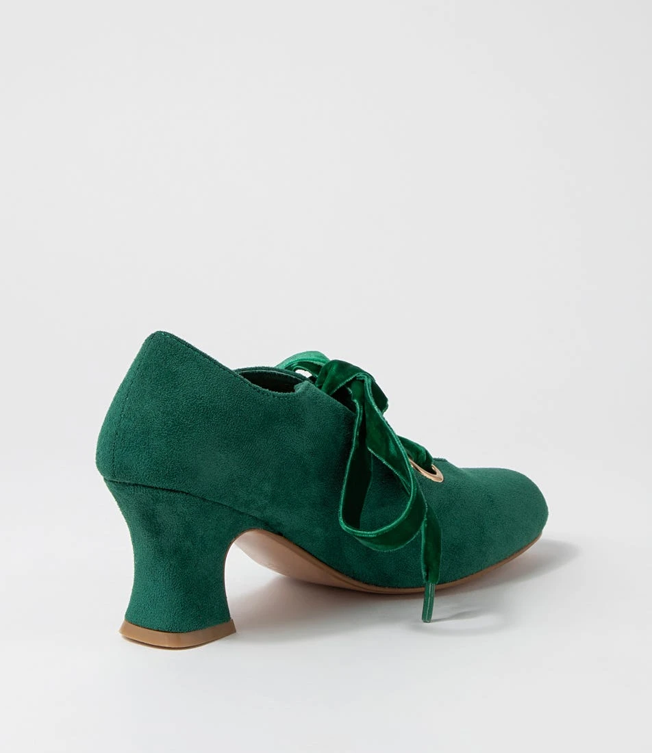 Yalanda Emerald Microsuede Heels 5 Yalanda Emerald Microsuede Heels - Image 3