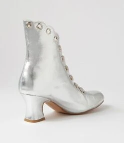 Yonita Silver Lace Up Boots -Lynx Shoes Shop IL11837SILSM 4