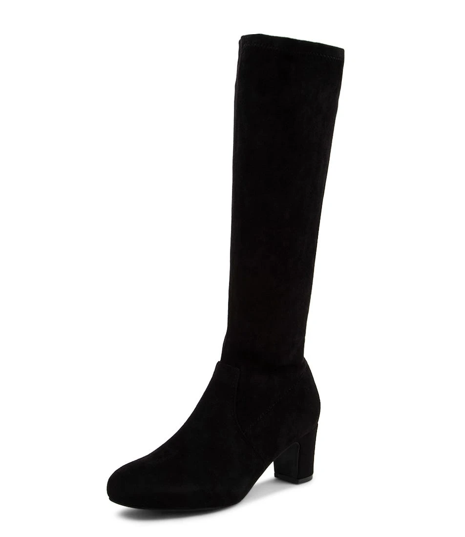 Kanter Black Microsuede Knee High Boots 4 Kanter Black Microsuede Knee High Boots - Image 2