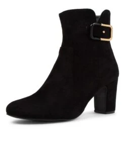 Shippa Black Microsuede Ankle Boots -Lynx Shoes Shop IL11847BLAMS 2