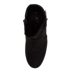 Shippa Black Microsuede Ankle Boots -Lynx Shoes Shop IL11847BLAMS 6