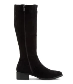 Tenner Black Stretch Microsuede Long Boots -Lynx Shoes Shop IL11850BLAFT 5