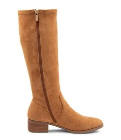 Tenner Caramel Stretch Microsuede Long Boots -Lynx Shoes Shop IL11850T05FT 5