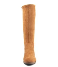 Tenner Caramel Stretch Microsuede Long Boots -Lynx Shoes Shop IL11850T05FT 6