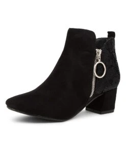 Hesta Black Microsuede Ankle Boots -Lynx Shoes Shop IL11859BLAMS 2