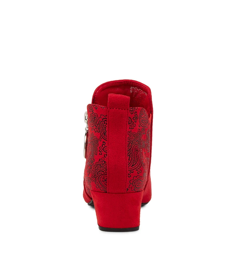 Hesta Red Microsuede Ankle Boots 5 Hesta Red Microsuede Ankle Boots - Image 3