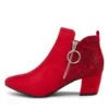 Hesta Red Microsuede Ankle Boots -Lynx Shoes Shop IL11859REDMS 4