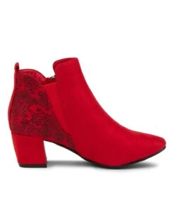 Hesta Red Microsuede Ankle Boots 10 Hesta Red Microsuede Ankle Boots -Lynx Shoes Shop IL11859REDMS 5