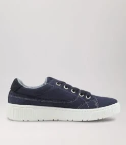 Izzar Navy Recycled Canvas Sneakers -Lynx Shoes Shop IL11880DBYC2 4