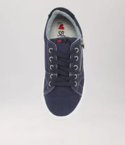 Izzar Navy Recycled Canvas Sneakers -Lynx Shoes Shop IL11880DBYC2 6
