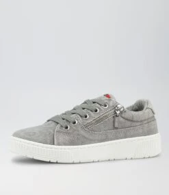 Izzar Grey Recycled Canvas Sneakers -Lynx Shoes Shop IL11880GRYC2 3