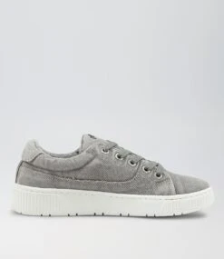 Izzar Grey Recycled Canvas Sneakers -Lynx Shoes Shop IL11880GRYC2 4
