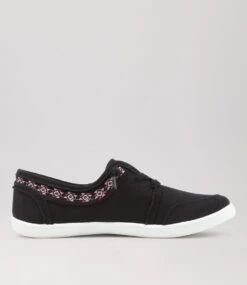 Miley Black Canvas Sneakers -Lynx Shoes Shop IL11882BLACA 4
