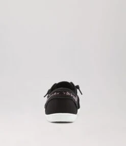 Miley Black Canvas Sneakers -Lynx Shoes Shop IL11882BLACA 5