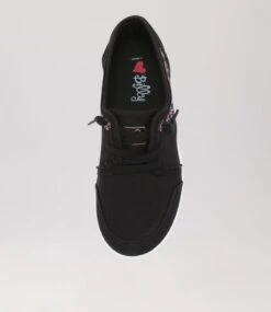 Miley Black Canvas Sneakers -Lynx Shoes Shop IL11882BLACA 6