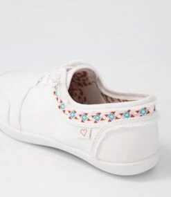 Miley White Canvas Sneakers -Lynx Shoes Shop IL11882WHICA 6