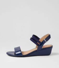 Braseto Navy Patent Pu Sandals