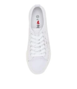 Denna White Fabric Sneakers -Lynx Shoes Shop IL11898WHIFA 6