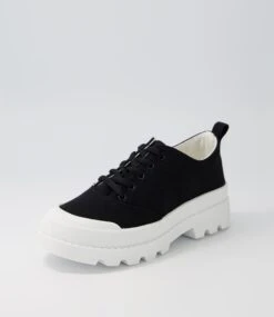 Ilysse Black Off White Canvas Sneakers -Lynx Shoes Shop IL11971CKLCA 3