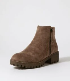 Ihola Taupe Microsuede Ankle Boots -Lynx Shoes Shop IL11998NGVMS 3