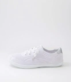 Malibu White Silver Knit Sneakers