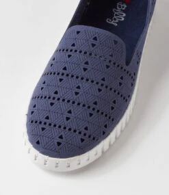 Uppie Dark Blue Microsuede Sneakers -Lynx Shoes Shop IL12017DGPMS 5