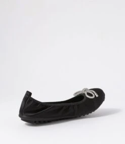 Caulder Black Satin Ballet Flats -Lynx Shoes Shop IL12023BLACB 4