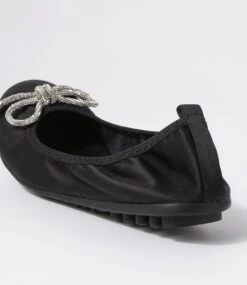 Caulder Black Satin Ballet Flats -Lynx Shoes Shop IL12023BLACB 6