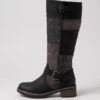 Callage Black Mix Knee High Boots 2 Callage Black Mix Knee High Boots -Lynx Shoes Shop IL12024BLAEX 2