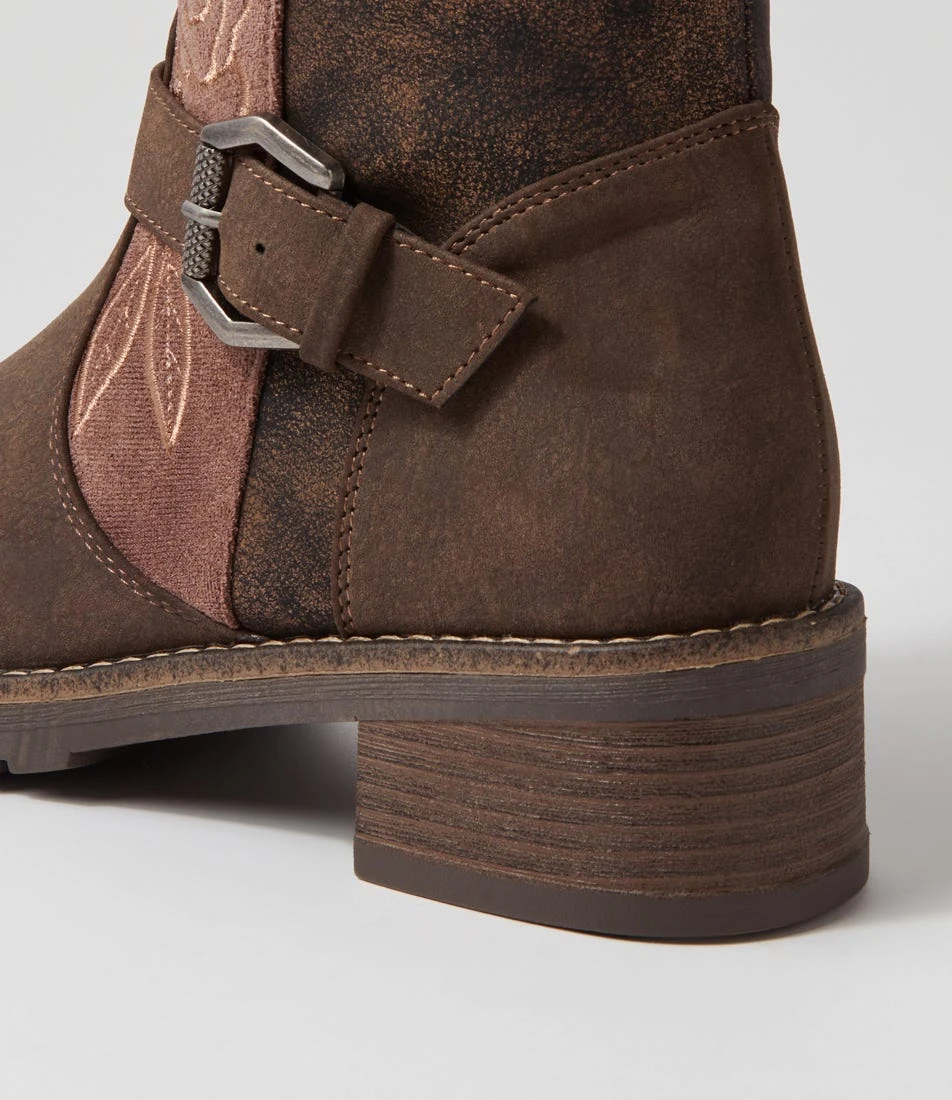 Callage Brown Mix Knee High Boots 7 Callage Brown Mix Knee High Boots - Image 5