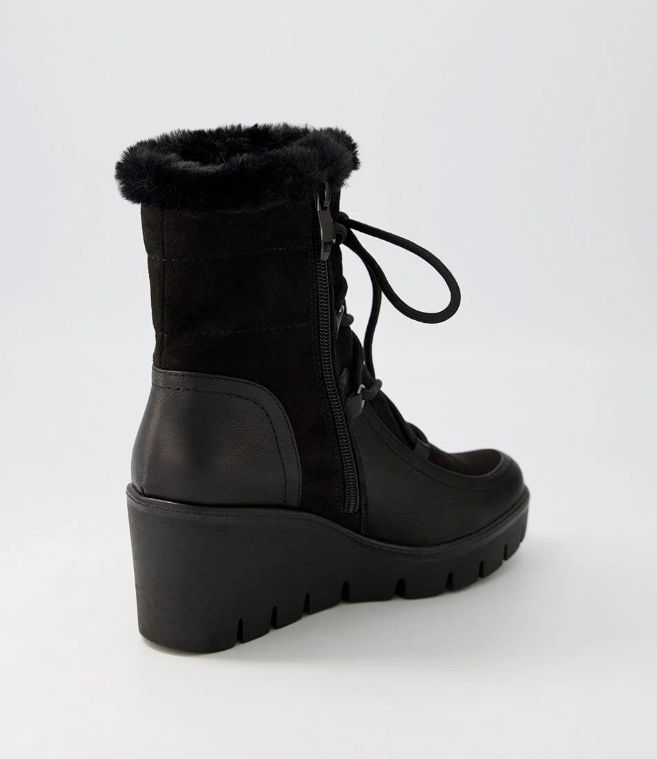 Ishmar Black Mix Lace Up Boots 5 Ishmar Black Mix Lace Up Boots - Image 3