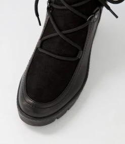 Ishmar Black Mix Lace Up Boots 10 Ishmar Black Mix Lace Up Boots -Lynx Shoes Shop IL12031BLAEX 5