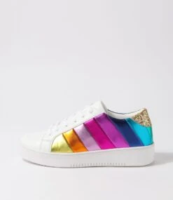 Lively White Rainbow Sneakers