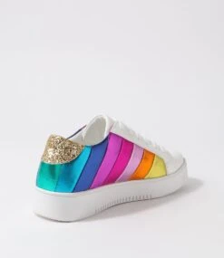 Lively White Rainbow Sneakers -Lynx Shoes Shop IL12036WIYSM 4
