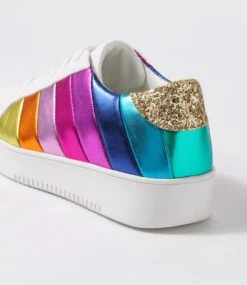 Lively White Rainbow Sneakers -Lynx Shoes Shop IL12036WIYSM 6
