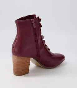 Maya Wine Lace Up Boots -Lynx Shoes Shop IL12045R98SM 4
