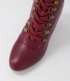 Maya Wine Lace Up Boots -Lynx Shoes Shop IL12045R98SM 5