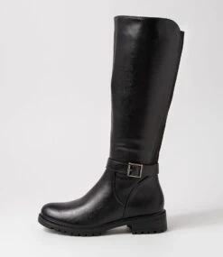New Products 21 Obelvia Black Knee High Boots