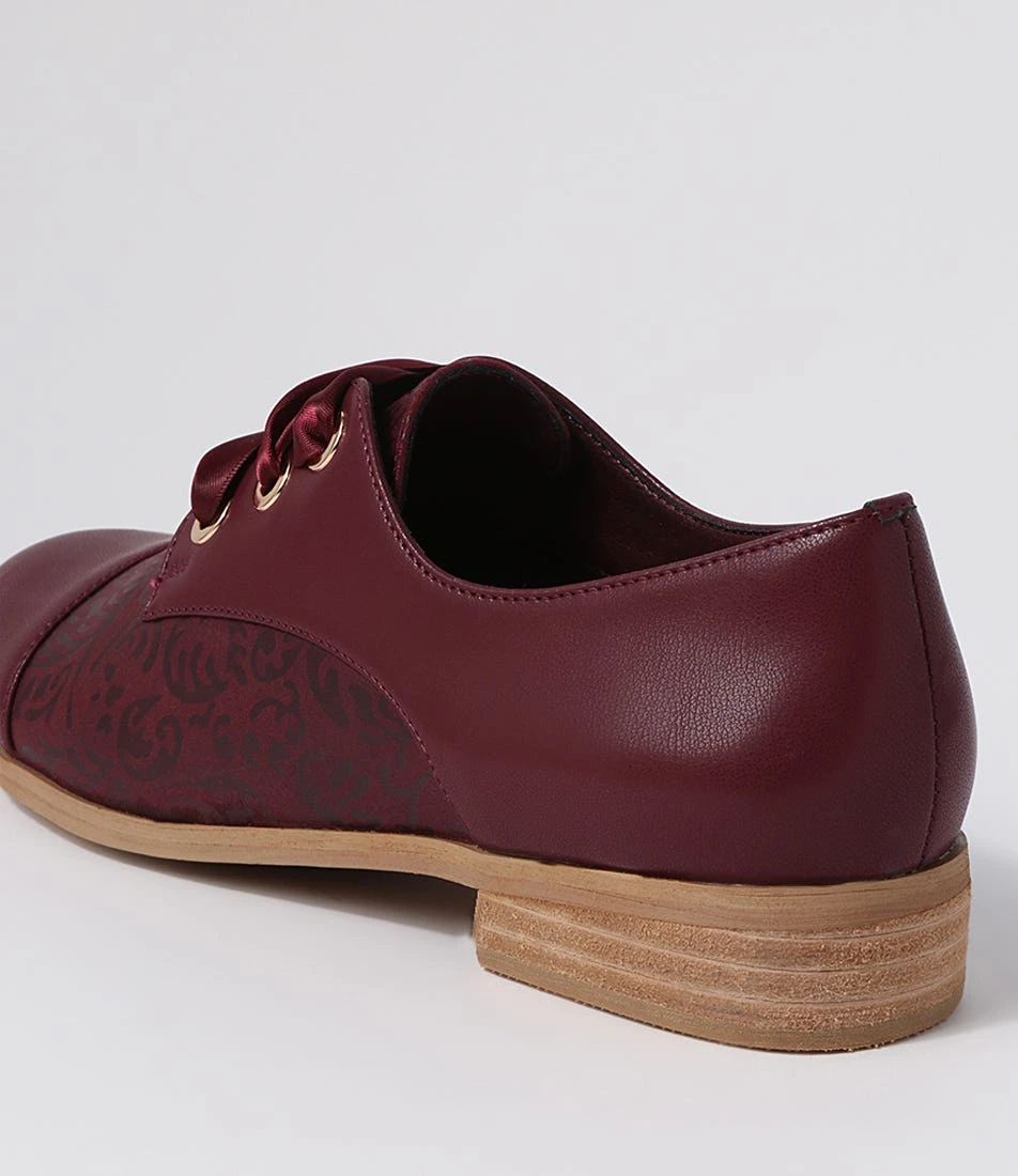 Queeno Wine Swirl Lace Up Flats 7 Queeno Wine Swirl Lace Up Flats - Image 5