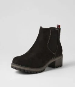 Smala Black Microsuede Ankle Boots -Lynx Shoes Shop IL12052BLAMS 3