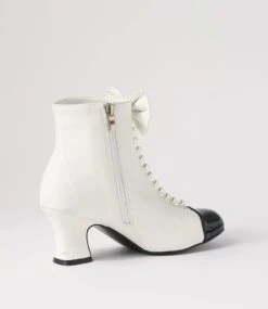 Yuliet Black Bone Patent Pu Ankle Boots -Lynx Shoes Shop IL12061CPZ1E 4