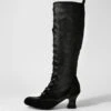 Yarnel Black Velvet Knee High Boots