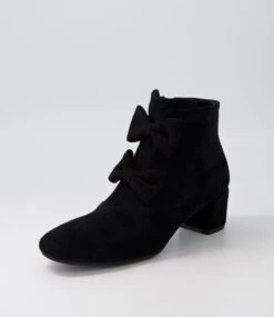 Hamrod Black Microsuede Heels -Lynx Shoes Shop IL12064BLAMS 3
