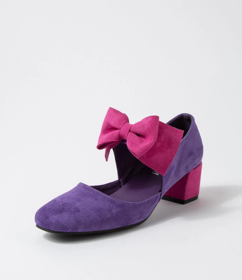 Halim Purple Magenta Microsuede Heels 4 Halim Purple Magenta Microsuede Heels - Image 2