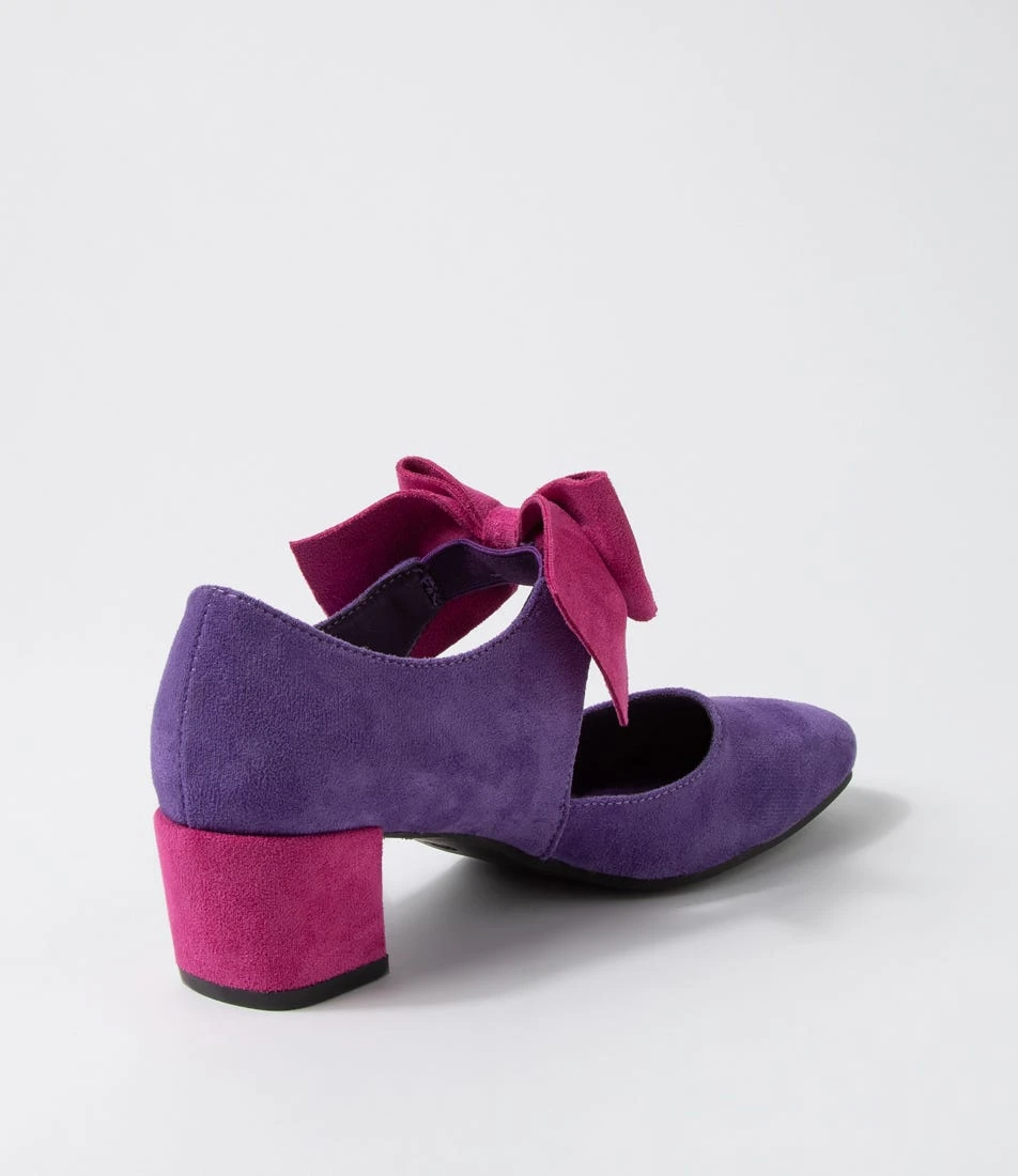 Halim Purple Magenta Microsuede Heels 5 Halim Purple Magenta Microsuede Heels - Image 3