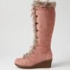 Tommilee Dusty Pink Microsuede Knee High Boots 2 Tommilee Dusty Pink Microsuede Knee High Boots -Lynx Shoes Shop IL12069P17MS 2
