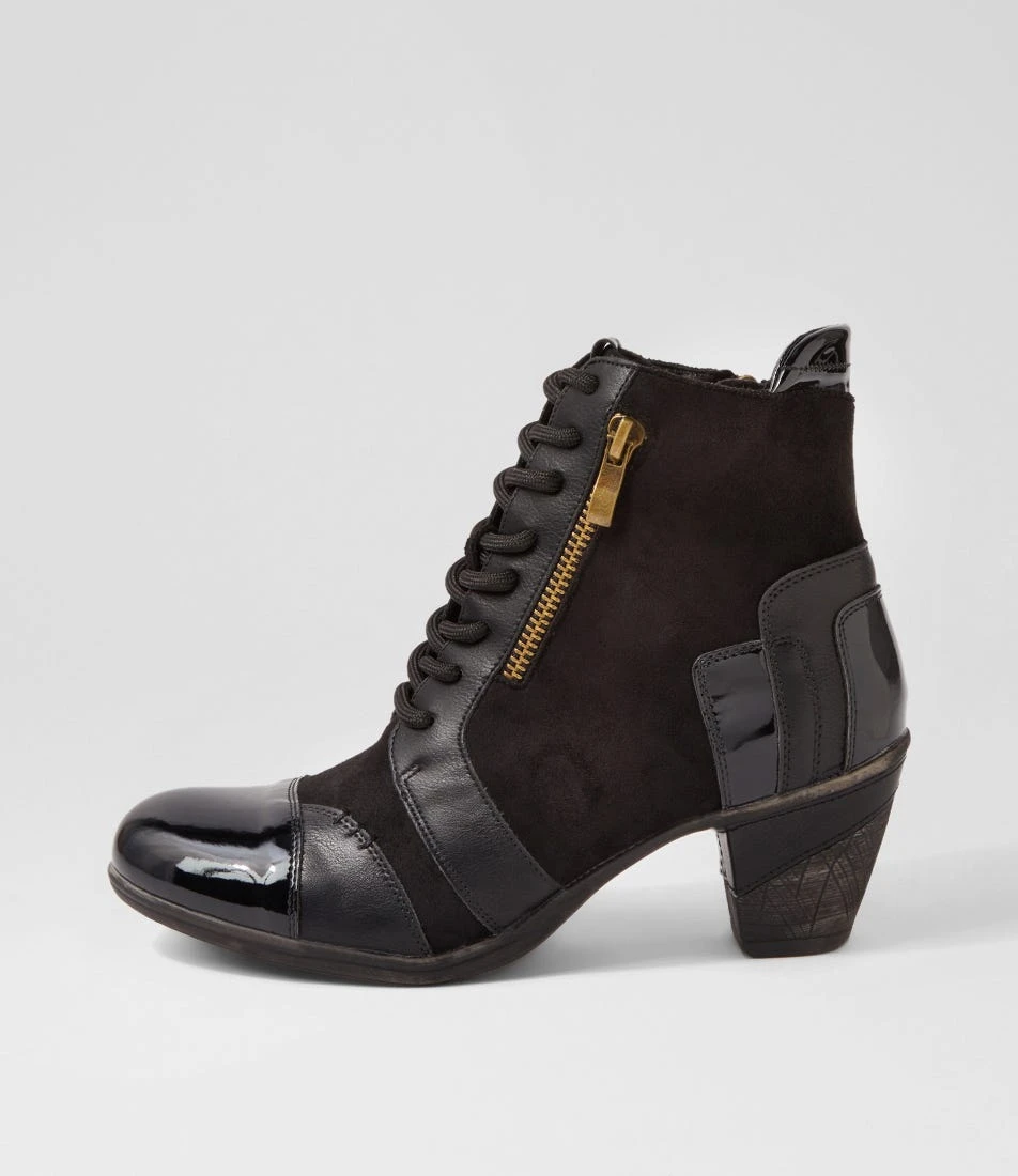 Zolika Black Mix Multi Lace Up Boots 3 Zolika Black Mix Multi Lace Up Boots