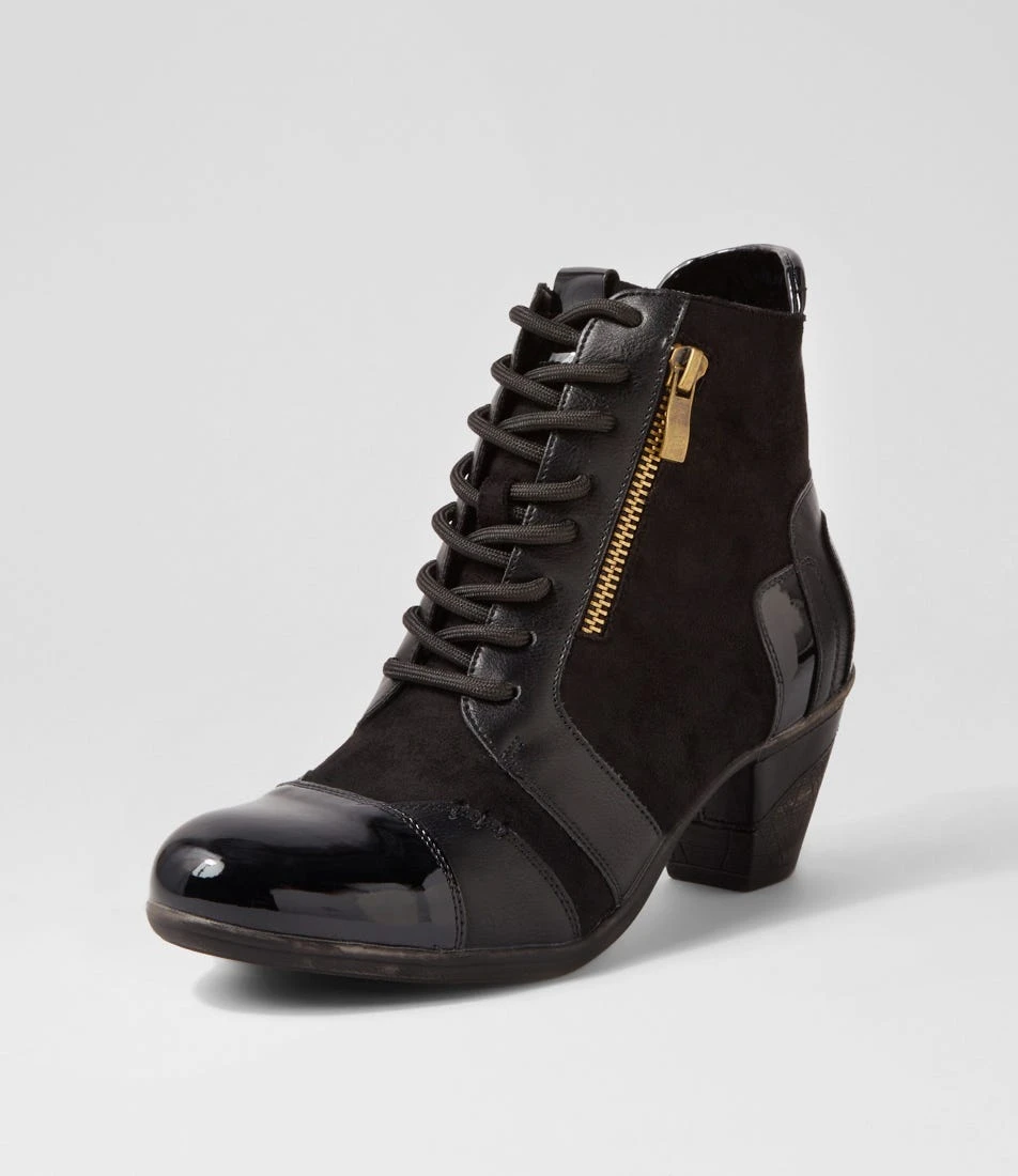 Zolika Black Mix Multi Lace Up Boots 4 Zolika Black Mix Multi Lace Up Boots - Image 2