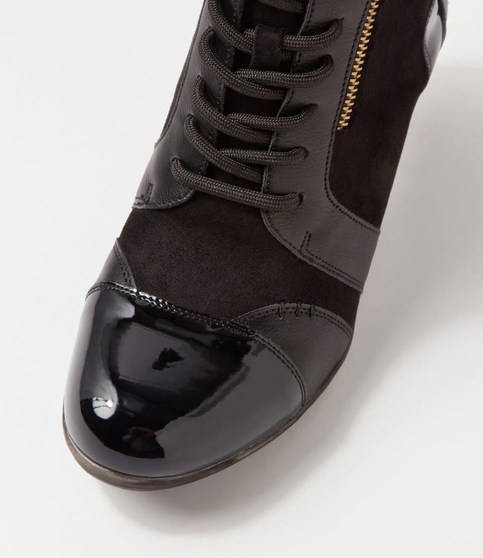 Zolika Black Mix Multi Lace Up Boots 6 Zolika Black Mix Multi Lace Up Boots - Image 4